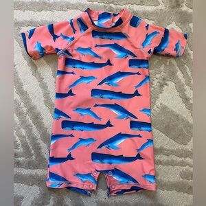 Whale Tail Snapper Rock Swim Suit w SPF - Used Sapringly - 6 to 12 Month Fit